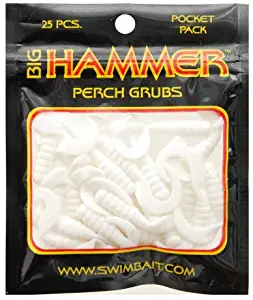 Big Hammer Perch Grub Bait, Whiter, 1-3/4-Inch