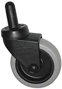 Rubbermaid Commercial 7570L2 Replacement Swivel Bayonet Casters with 3 Inch Wheel and Thermoplastic Rubber, Black by Rubbermaid Commercial