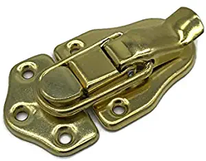 Brass Finish Medium Toggle Trunk Drawbolt Closure Clasp Latch | Lock for Chest Suitcase, Jewelry Box, Steamer Trunk & Other Antique or Modern Furniture | D-3924