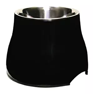 Dogit Elevated Dog Bowl, Stainless Steel Food & Water Dish for Dogs, Large, Black