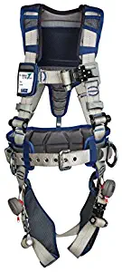 3M DBI-SALA 1112537 ExoFit STRATA, Aluminum Back/Side D-Rings, Tri-Lock Revolver QC Buckles with Sewn in Hip Pad/Belt, Large, Blue/Gray