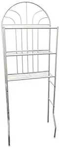 Home Basics 3 Over the Toilet Bathroom Space Saver Shelf, Bathroom Storage Shelf, White