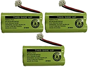 Replacement Battery BT184342 / BT284342 for Many GE/RCA Cordless Telephones (See Description) (3-Pack)