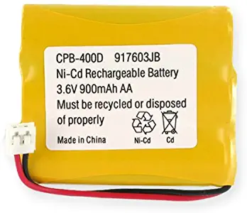 GE 5-2459 Cordless Phone Battery Ni-CD, 3.6 Volt, 900 mAh - Ultra Hi-Capacity - Replacement for Rechargeable Battery