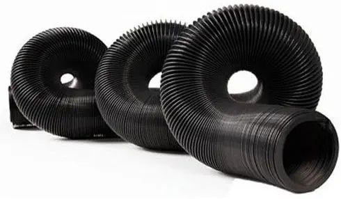 Camco Black 20' Durable High Tensile Strength Sewer Steel Wire Core – 20’ Hose with 12 mils of HTS Vinyl, for Occasional RVing Compresses to 27.5” for Simple and Easy Storage, (39611)