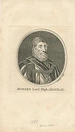 Howard Lord High Admiral c.1750 original antique engraved historical portrait