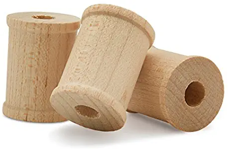 1 x 3/4 Inch Unfinished Wooden Spools, Pack of 25 Barrel Spools, Splinter Free by Woodpeckers