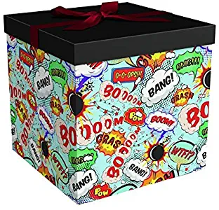Gift Box 10x10x10 Big Bang Collection - Easy to Assemble & Reusable - No Glue Required - Ribbon, Tissue Paper, and Gift Tag Included - EZ Gift Box by Endless Art US