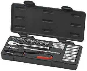 GEARWRENCH 22 Pc. 1/4" Drive 6 & 12 Point Standard & Deep Metric Mechanics Tool Set - 80327