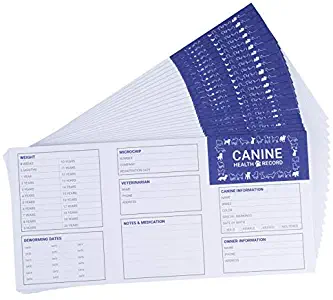 Juvale Dog Vaccination Record – 24 Pack Dog Vaccines, Puppy Shot Record, Pet Health Record for Canine, White, 4.9 x 3.4 Inches