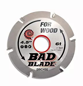 KwikTool USA BBC450 Bad Blade Carver 4-1/2" 6 Tooth With 1" Arbor And 7/8", 5/8", And 20mm Reduction Rings