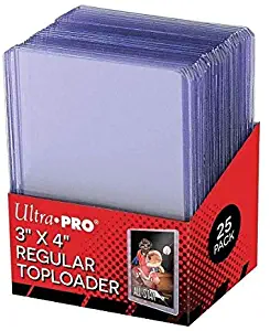 Ultra Pro 25 3 X 4 Top Loader Card Holder for Baseball, Football, Basketball, Hockey, Golf, Single Sports Cards Top Loads - Sportcards Card Collecting Supplies (2 Pack) (1 Pack)