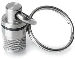 GUS Micro Pill Fob, Made in USA, Stainless Steel Keychain Pill Holder, Holds Two Emergency Aspirin, Ultra Compact Design