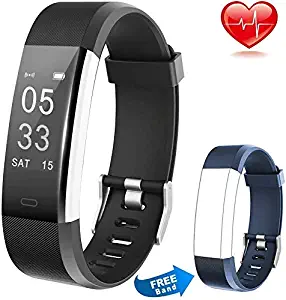 Lintelek Fitness Tracker with Heart Rate Monitor, Activity Tracker with Connected GPS, IP67 Waterproof Smart Band with Step Counter, Calorie Counter, Pedometer