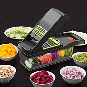 Vegetable Chopper Multiple Vegetable Cutter 11 in 1 Adjustable Mandoline Slicer with Container Grater Julienne Slicer for Potato Onion Carrots Garlic Salad and Fruits