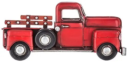 Red Half Truck Metal Wall Decor