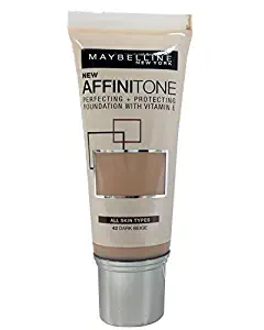 MAYBELLINE AFFINITONE PERFECTING AND PROTECTING FOUNDATION WITH VITAMIN E, DARK BEIGE 42 by Maybelline