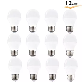 4W A15 LED Daylight Light Bulb 40 Watt Equivalent,Non Dimmable E26 Medium Base Light Bulb 5000k 120 Volt 360 Lumens G50 A15 Appliance Fridge Freezer Refrigerator Light Bulb(12 Pack)