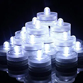 Submersible LED Lights,Waterproof Tea Lights,White Submersible Pool Lights,Underwater Submersible Tea Lights Battery Sub LED Lights Pond & Fishing Celebration Flameless LED Tea Light(Pack of 12)