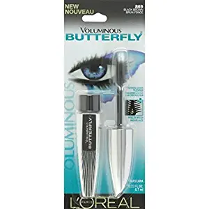 L'Oreal Paris Voluminous Butterfly Mascara, Black Brown [869] 0.22 oz (Pack of 2)