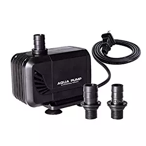 VIVOSUN 400GPH Submersible Pump(1500L/H, 15W), Ultra Quiet Water Pump with 5.3ft High Lift, Fountain Pump with 5ft Power Cord, 2 Nozzles for Fish Tank, Pond, Aquarium, Statuary, Hydroponics