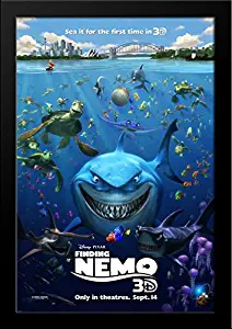 Finding Nemo 3D 28x36 Large Black Wood Framed Movie Poster Art Print