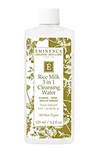 Eminence Organic Skincare Rice Milk 3 in 1 Cleansing Water, 4.2 Ounce