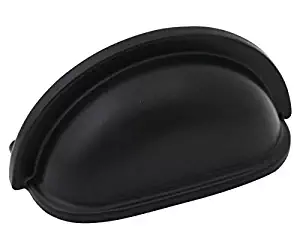 Cosmas 4310FB Flat Black Cabinet Hardware Bin Cup Drawer Handle, 10-Pack