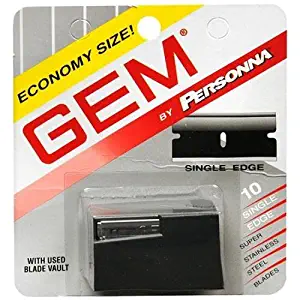 Personna Gem Stainless Steel Single Edge Razor Blades 10 ea