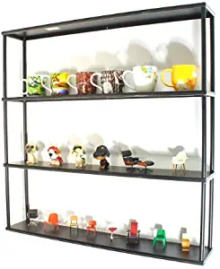 Mango Steam Wall-Mounted Steel Shelving Unit - 36 H x 36 W x 6 D Inches- Black - for Kitchen, Storage, or Display Use.