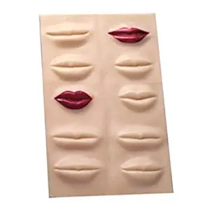 Tattoo Skin Practice for Makeup Lips - Yuelong 2pcs Professional Rubber 3D Cosmetic Permanent Makeup Lips Tattoo Practice Skin, 22 X 19cm Tattoo Fake Skin,Used for Tattoo Kits,Tattoo Supplies