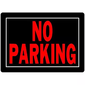 Hillman 840145 No Parking Sign, Black and Red Aluminum Metal, 10x14 Inches 1-Sign