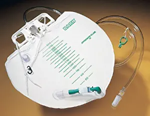 5 -Pack Bard Large Capacity Center Entry Urinary Drainage Bag 4000ml, Bed Bag, Sterile - Model #153509