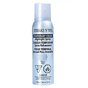 Streaks 'N Tips Platinum Temporary Spray-on Hair Color, 3.5 oz