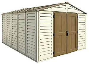 Duramax 40234 Woodbridge Vinyl Storage Shed, 10-11/16'W x 13-5/16'D x 7-5/8'H, Includes Foundation