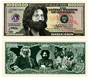 Jerry Garcia Grateful Dead $Million Dollar$ Novelty Bill Collectible