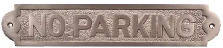 Adonai Hardware No Parking Brass Door Sign (Satin Nickel)