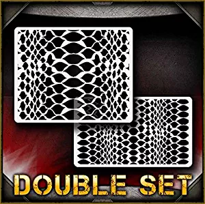 Snakeskin AirSick Airbrush Stencil Art Design Template - Reusable Multi-Layer Painting Patterns for Cars, Motorcycle, Tatoos, Walls, Cakes, T-Shirts, Hair, Scrapbooks Etc