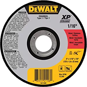 DEWALT DWA8952L5" x 1/16" x 7/8" XP Ceramic Type 1 Metal / Stainless Cutting Wheel