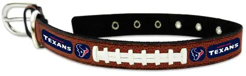 NFL Houston Texans Classic Leather Football Collar, Medium