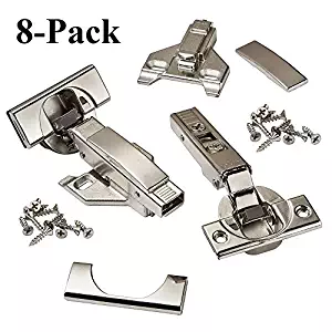 Blum CLIP top BLUMOTION Soft Close Hinges, 110 degree, Self Closing, FACEFRAME with Mounting Plates, and hinge cover plates (1/2 to 3/4” Overlay - Premium - 8 Pack)