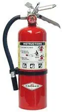 Amerex® 5 Pound Stored Pressure ABC Dry Chemical 2A:10B:C Multi-Purpose Fire Extinguisher For Class A, B And C Fires With Anodized Aluminum Valve, Wall Bracket, Hose And Nozzle