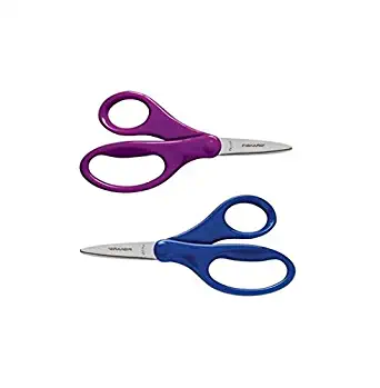 Fiskars Children's Safety Scissors, Pointed, 5 in. Length, 1-3/4 in. Cut