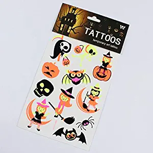 KathShop 1pcs Glow in The Dark Halloween Decoration Luminous Tattoo Stickers DIY Temporary Body Art Tattoo Fluorescent Stickers