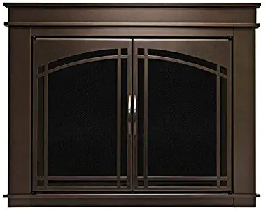 Pleasant Hearth FN-5702 Fenwick Fireplace Glass Door, Oil Rubbed Bronze, Large