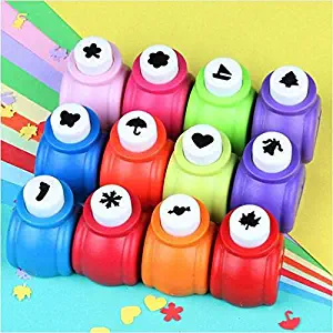 Fascola 12Pcs Snowflake and Christmas tree Paper Punch,Scrapbooking Punches,Cute Multi-pattern Hand Press Shapes,Kid Cut DIY Handmade Hole Puncher for Festival Papers and Greeting Card