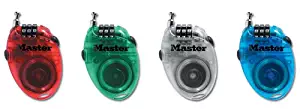 Master Lock Cable Lock, Set Your Own Combination Retractable Bike Lock, 2 ft. Long, Assorted Colors, 4603D