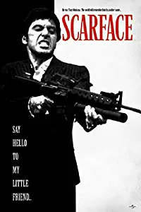 Scarface Movie Poster, Say Hello to My Little Friend, Size 24x36 (Gangster Poster)