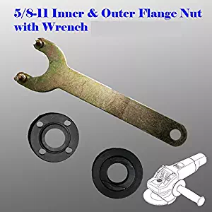 Grinder Flange Lock Nut Wrench Kit for Dewalt Milwaukee Makita Bosch Black & Decker Ryobi 4.5" 5" 5/8-11 Spanner