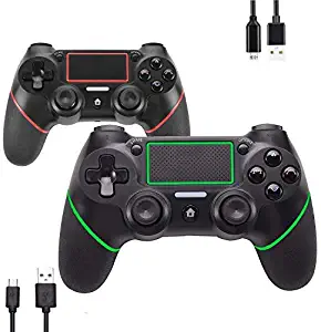 Sollop Wireless Controller For PS4 Playstation 4 Slim Dualshock PC Sixaxies, Bluetooth Remote Gamepad Joystick With USB Charger Cable(Red and Green)